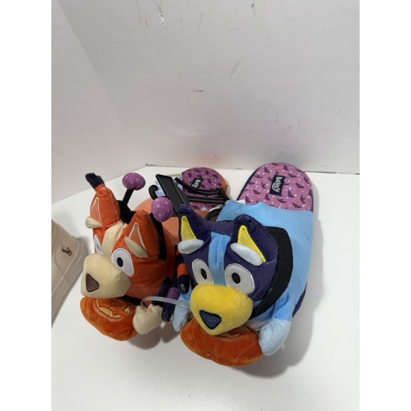 Bluey Shoes - Bluey & Bingo Unisex Halloween Plush House Slippers Sandals Size 9-10 Adult New